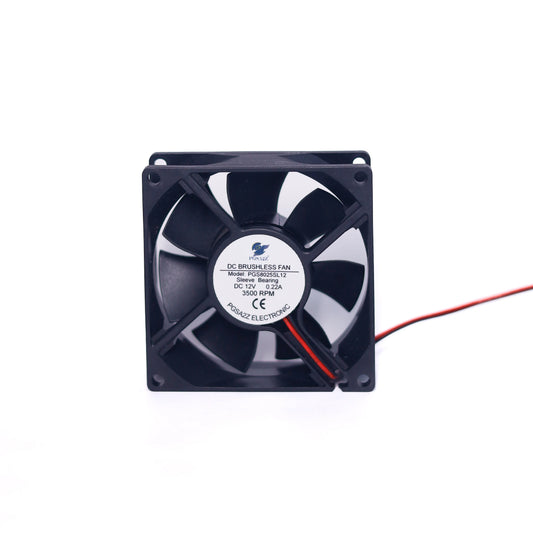 DC Axial Fan 80mm – 12V, 3500RPM, Sleeve Bearing