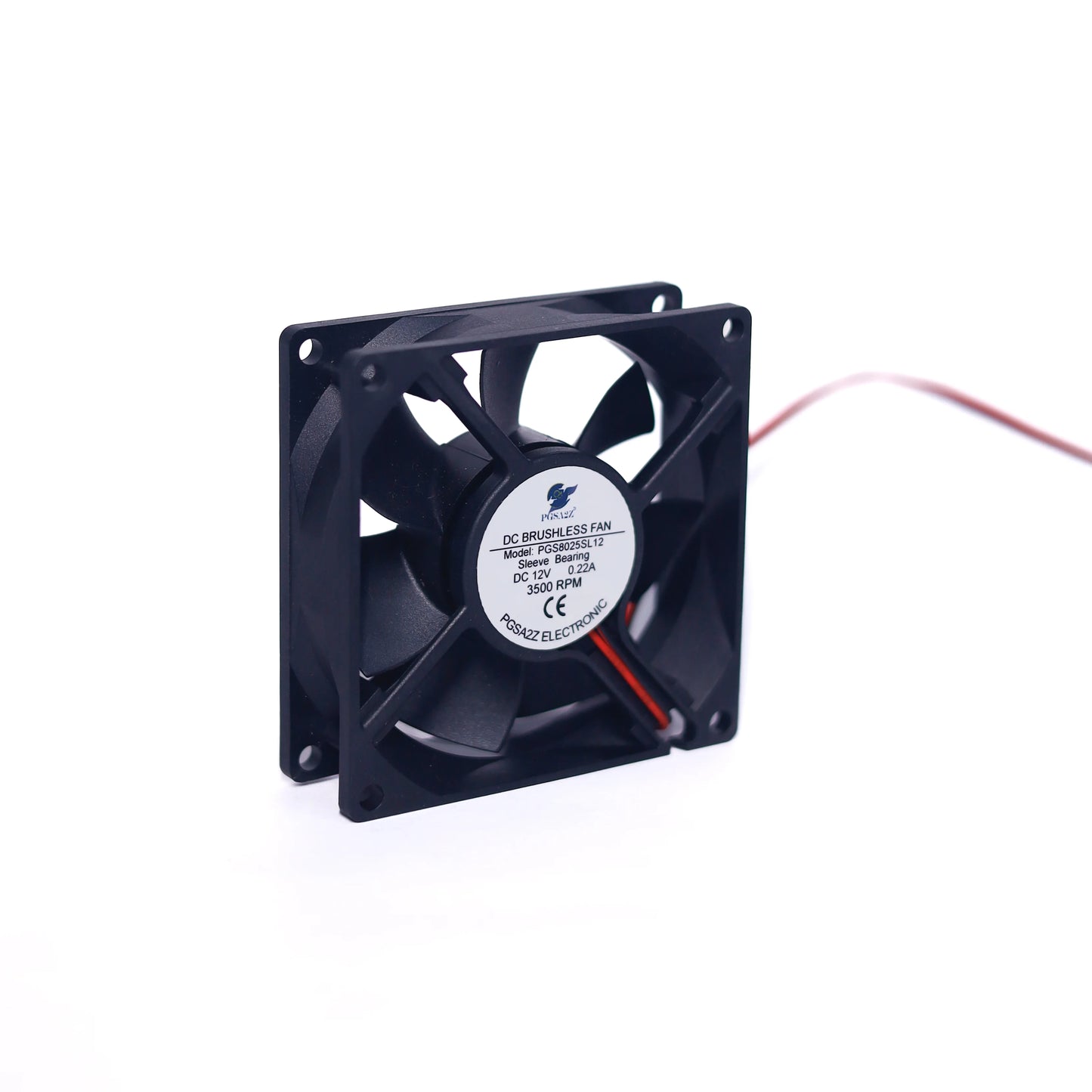 DC Axial Fan 80mm – 12V, 3500RPM, Sleeve Bearing