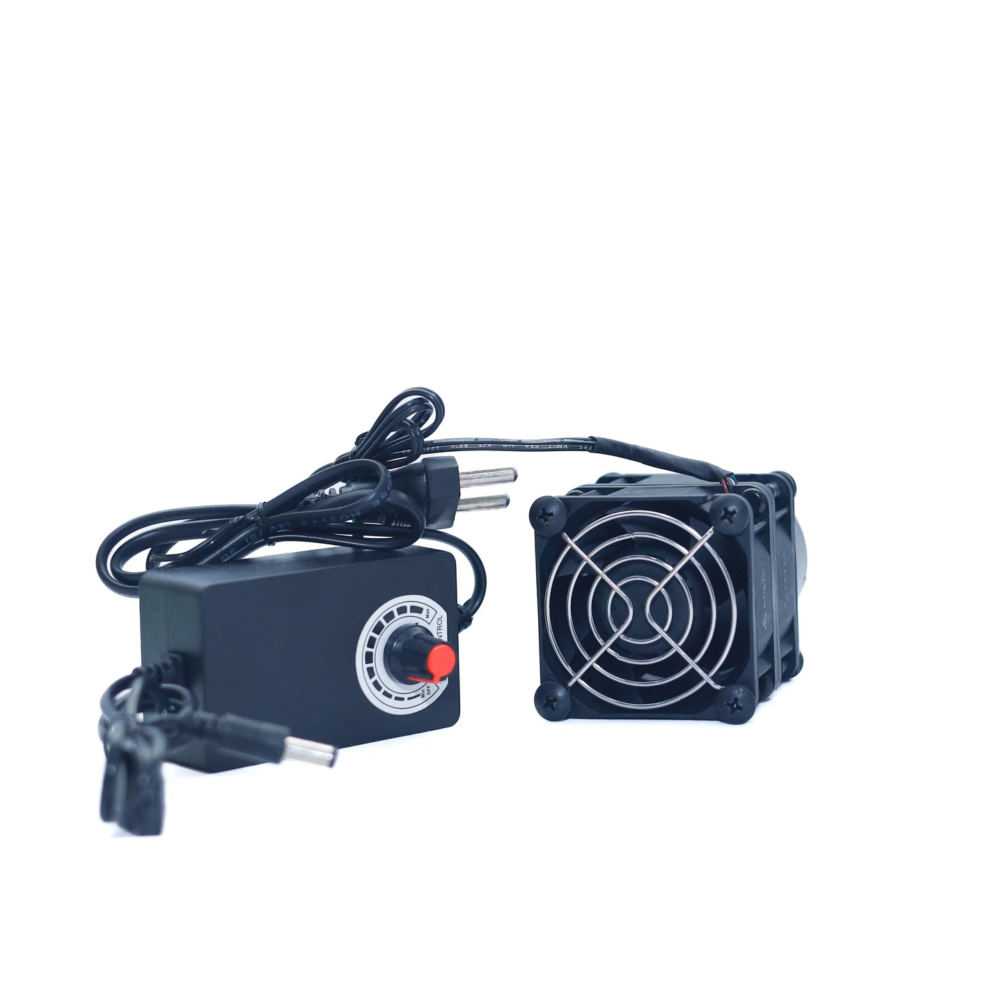 DC Axial-style Fan (Square, with Controller + Wire Grille) – MODEL UNCONFIRMED