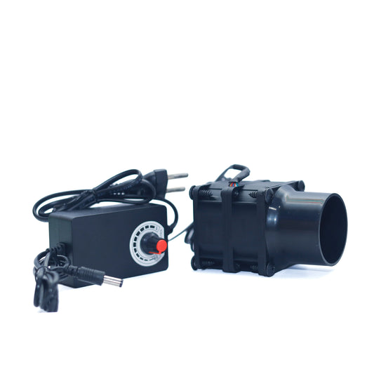 DC Axial-style Fan (Square, with Controller + Wire Grille) – MODEL UNCONFIRMED