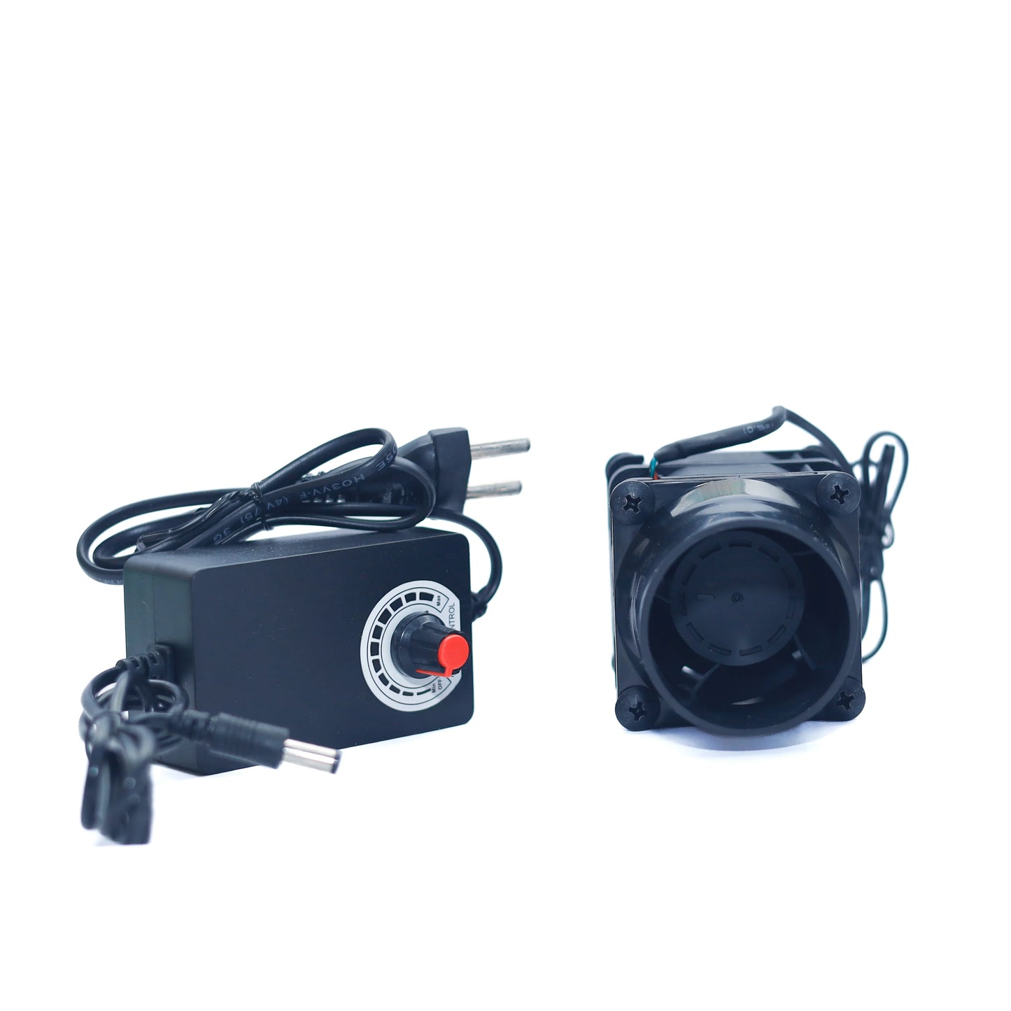 DC Axial-style Fan (Square, with Controller + Wire Grille) – MODEL UNCONFIRMED