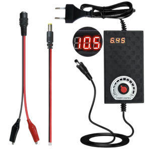 Adjustable DC Power Supply, 3-12V 3A 36W, LED Display, Universal ACDC Adapter with Multiple Voltage Settings